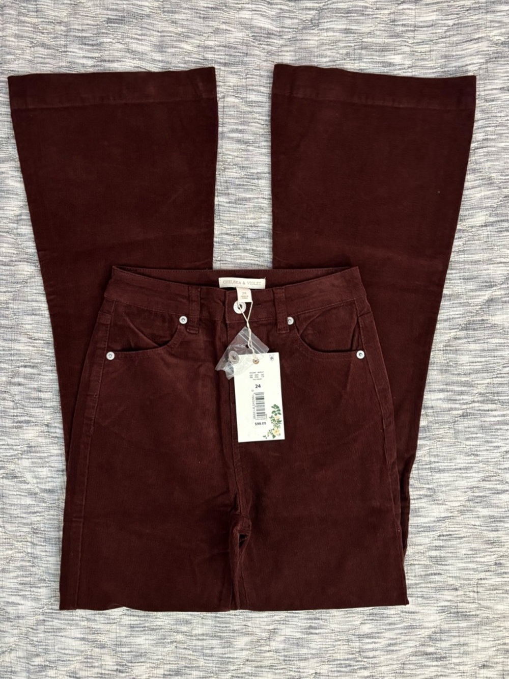 Chelsea & Violet High Rise Bootcut Corduroy Jeans Sz 24 NWT | Western Jeans -